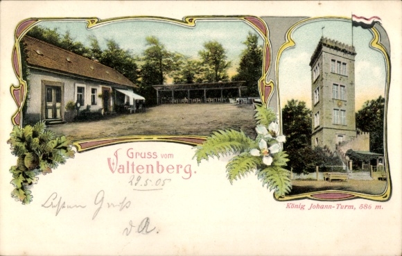 Postcard Neukirch in der Lausitz, Valtenberg, King Johann Tower