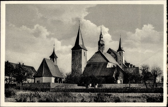Postcard Rulle Wallenhorst Lower Saxony, monastery and pilgrimage church with Marienbrunnen
