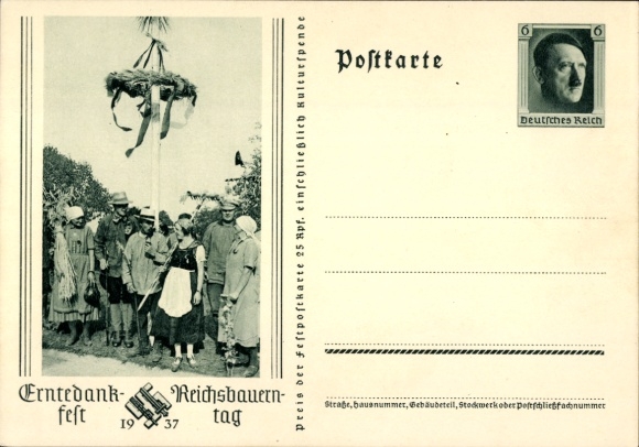 Ganzsachen Ak Erntedankfest, Reichsbauerntag 1937