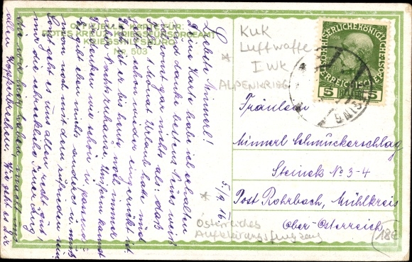 Artist Postcard Hayd, K., Austrian military aircraft, reconnaissance aircraft, the rise