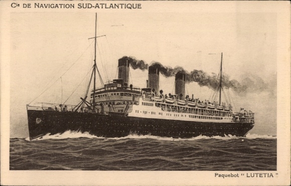 CPA Paquebot Lutetia, Compagnie de Navigation Sud-Atlantique