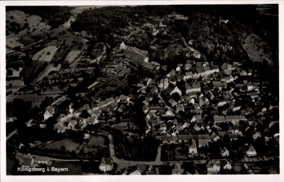 Ak Königsberg in Bayern Unterfranken, Fliegeraufnahme