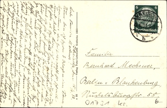 Postcard Kreischa in the Ore Mountains, view of the Teufelsmühle