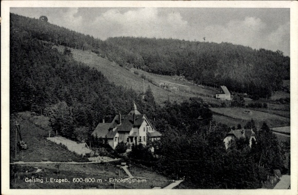 Postcard Geising Altenberg Erzgebirge, view of the recreation center and surroundings