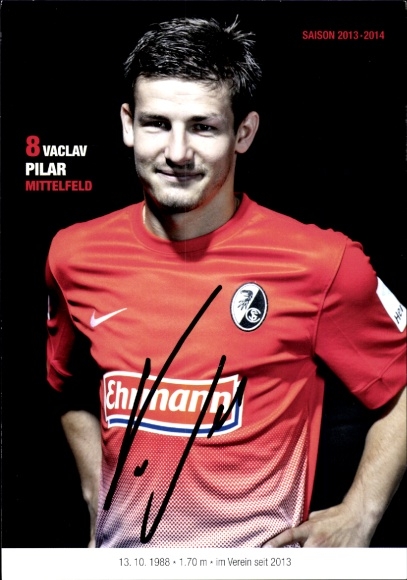 Autogrammkarte Fußballer Vaclav Pilar, SC Freiburg, Autogramm