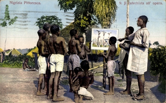 Ak Sudan, Nigrizia Pittoresca, Il catechista all' opera