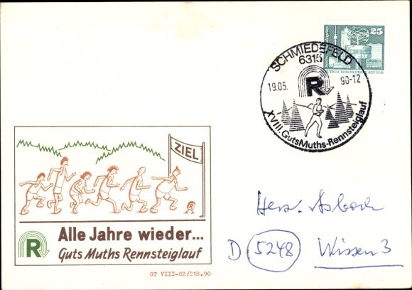 Ak Schmiedefeld am Rennsteig Suhl Thüringen, XVIII. GutsMuths-Rennsteiglauf, alle Jahre wieder