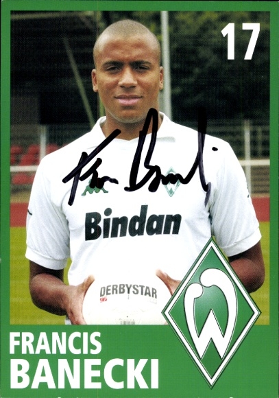 Autogrammkarte Fußballer Francis Banecki, Werder Bremen, Autogramm