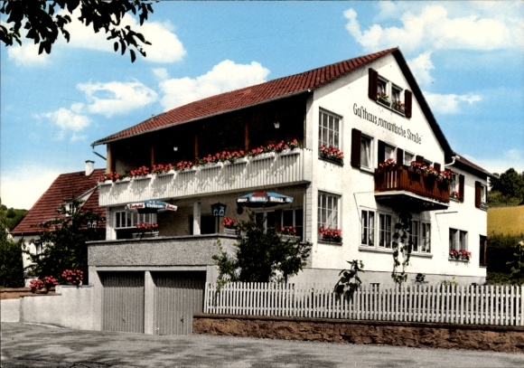 Postcard Klingen Bieberehren in Lower Franconia, inn on the Romantic Road, exterior view