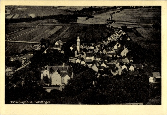 Postcard Hochaltingen Fremdingen in Swabia, aerial photograph