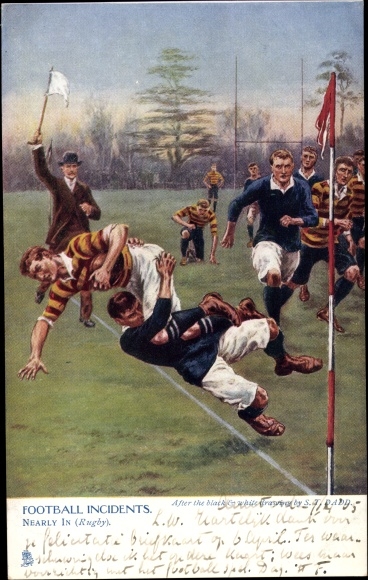 Artist Postcard Dadd, ST, Football Incidents, Nearly In, Rugby, Tuck 1746