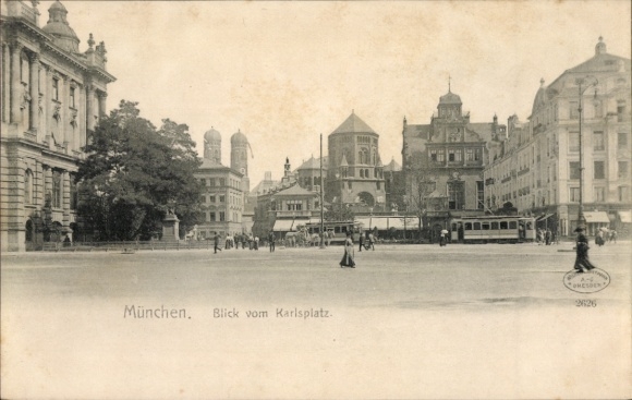 Postcard Munich, Karlsplatz