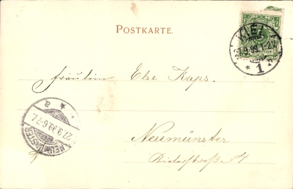 Postcard Kiel, New Station on the inauguration day, 31 May 1899, historical architecture, many people