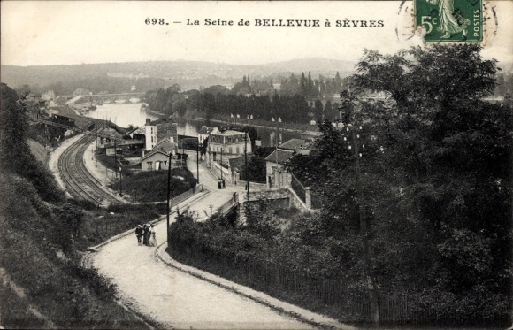 Ak Bellevue Hauts de Seine, Die Seine, Rue