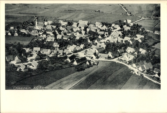 Postcard Ohmenheim Neresheim in Württemberg, aerial photograph