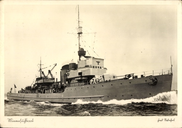 Ak Deutsches Kriegsschiff, Minensuchboot, Kriegsmarine