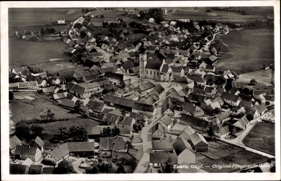 Ak Eslarn in der Oberpfalz Bayern, Blick auf den Ort, Fliegeraufnahme