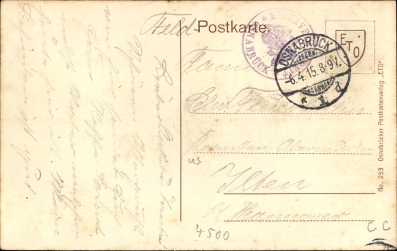 Postcard Osnabrück in Lower Saxony, town hall, fountain