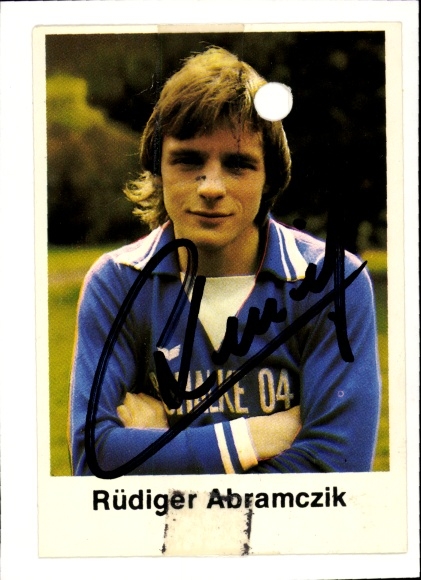 Foto Rüdiger Abramczik, Fußballer, Portrait, Autogramm, Schalke 04