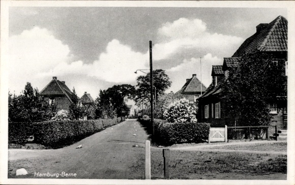 Ansichtkaart Hamburg Wandsbek Farmsen Bern, straatgedeelte, huizen