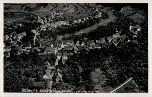 Ak Walddorf Altensteig im Schwarzwald Württemberg, Fliegeraufnahme