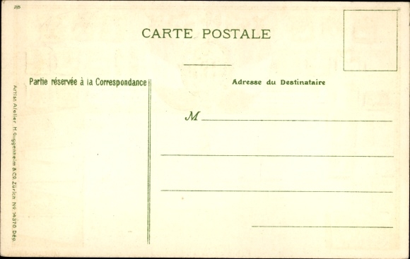 Reliëfzegels wapenschild ansichtkaart Parijs III., Place de la Republique