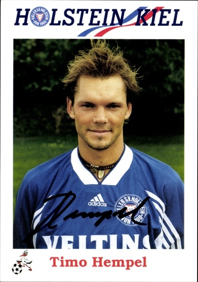 Autograph card footballer Timo Hempel, Holstein Kiel, autograph