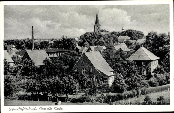Postcard Esens in Ostfriesland, view of the church