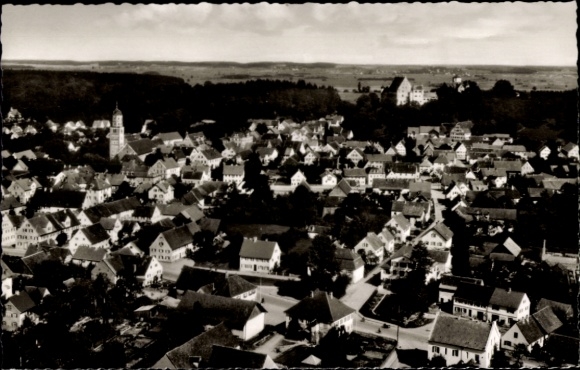 Postcard Illertissen in Swabia, aerial photograph