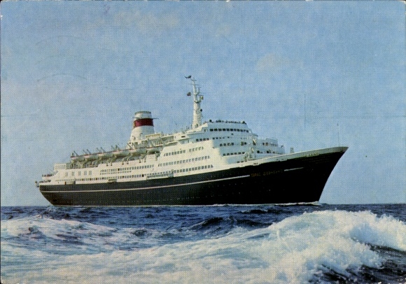 Ganzsachen Ak Motorschiff Taras Schewtschenko auf Hochsee