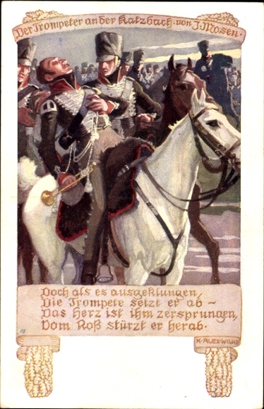 Artysta KP Wilke, KA, Trębacz na Katzbach Juliusa Mosena, wiersz, niemiecki Wehrverein