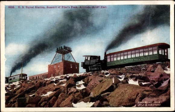 PC Pikes Peak Colorado USA, railway, signal station