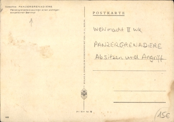 Artist Postcard German Wehrmacht, Panzergrenadiers, Tank, Attack