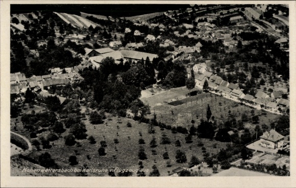 Postcard Hohenwettersbach Karlsruhe in Baden, aerial photograph