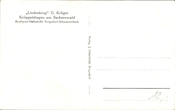 Postcard Kröppelshagen Fahrendorf in Lauenburg, Lindenkrug