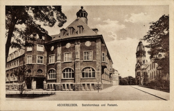 Ak Aschersleben im Salzlandkreis, Bestehornhaus, Postamt