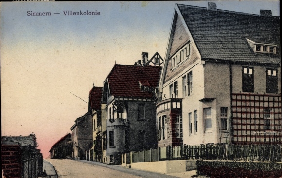 Postcard Simmern in the Rhein Hunsrück district, lot in the villa colony, street