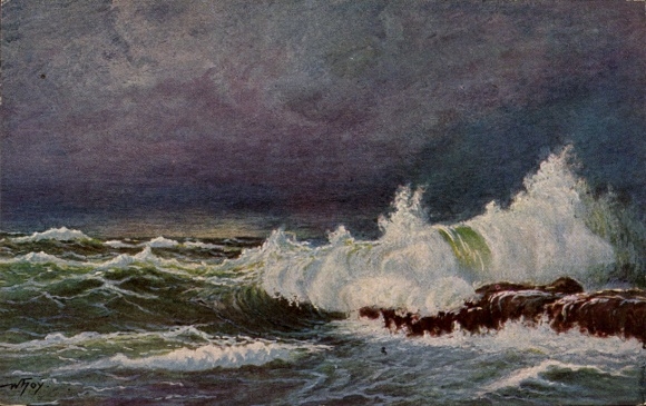 Artist Postcard Hoy, Walter, Surf, Waves, Degi No. 1032