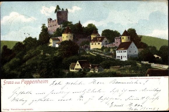 KP Pappenheim Mittelfranken, widok na miasto z widokiem na zamek