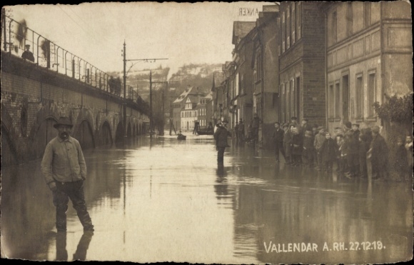 zdjęcie KP Vallendar am Rhein, powódź 27.12.1919, ulica, mieszkańcy