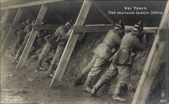 Ak Ypres Ypern Westflandern, Vor Ypern. Stark verschanzte deutsche Stellung.