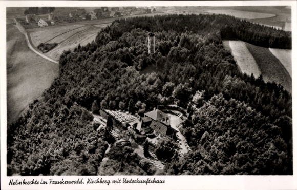 Postcard Helmbrechts in Upper Franconia, Kirchberg with accommodation house