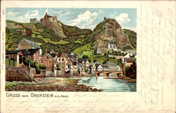 Chromo-Litho Oberstein on the Nahe, general view
