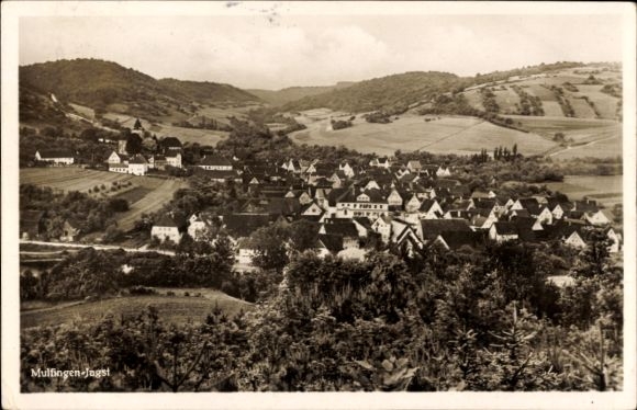 Postcard Mulfingen an der Jagst Hohenlohekreis, general view