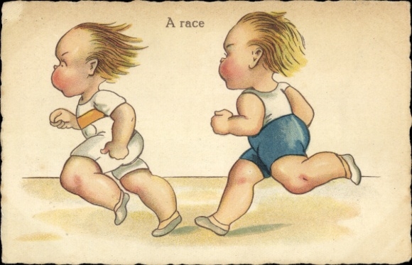 Athletics group, children running, sports