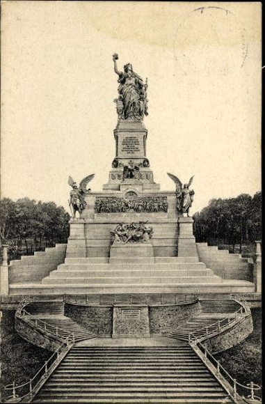 10 alte Ak Niederwalddenkmal am Rhein, verschiedene Ansichten, teilweise gemalt