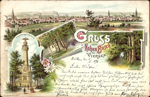 Chromo-Litho Viersen in North Rhine-Westphalia, Hoher Busch, war memorial