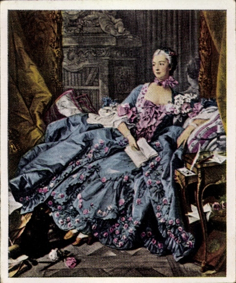 Collector's picture The Greats of World History Group 4 No. 86 Madame Pompadour, Boucher painting
