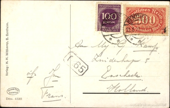 Artist Postcard Bad Bentheim in Lower Saxony, Princely Castle, Powder Tower