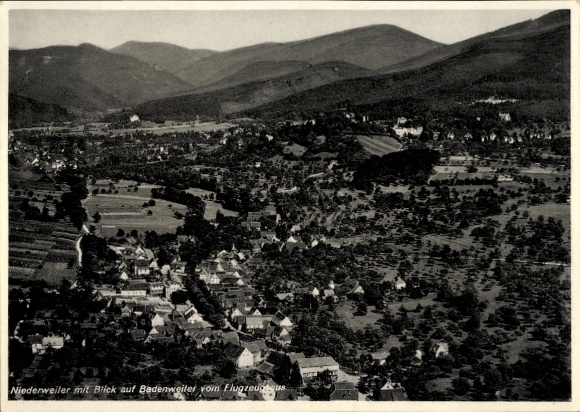 Postcard Badenweiler in the Black Forest, Niederweiler, aerial photograph